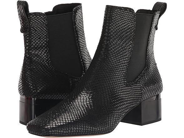 Franco Sarto Womens Bootie Black Snake Print 6.5 M