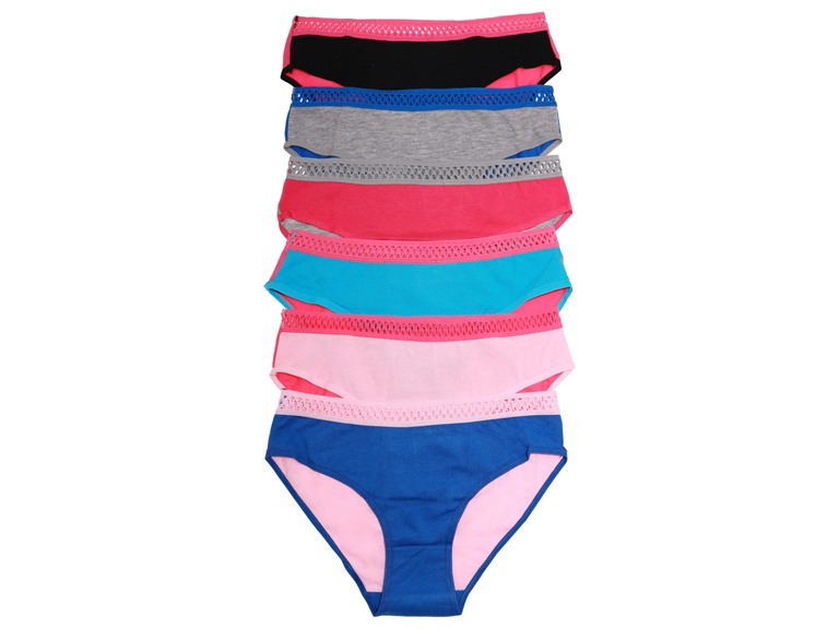 Angelina G6224_TRI_6_US Small (0-2) Angelina Cotton Hiphuggers with Color Block Design (6-Pack) Checkers (6 Pack)