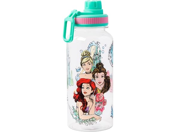 Silver Buffalo Disney Princess Ariel, Plastic Water Bottle, 32oz