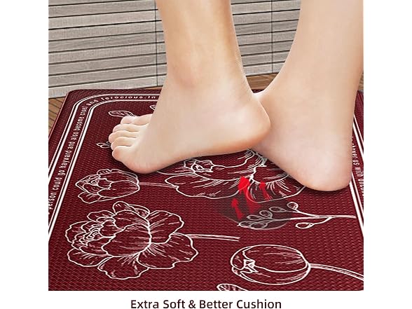 ROTTOGOON Kitchen Floor Mat Set of 2 Red