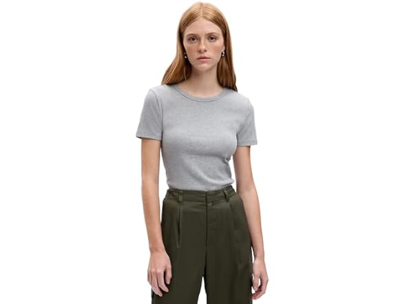 GAP Women Short Sleeve Ribbed Tee