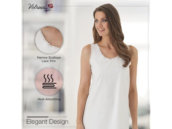 Velrose Women (34) Cotton Full Slips Nightgown