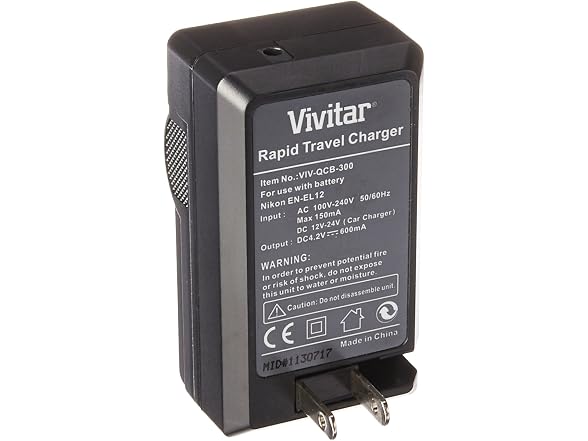 Vivitar 1 Hour Rapid Charger for Nikon EN-EL12 Battery