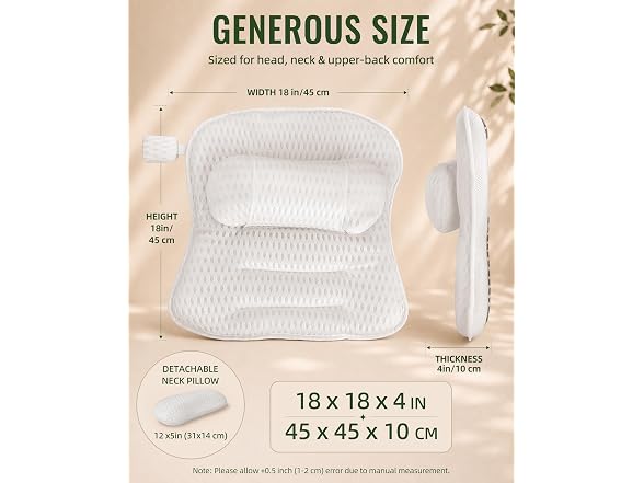 COREGROUND Ergonomic Bath Pillow