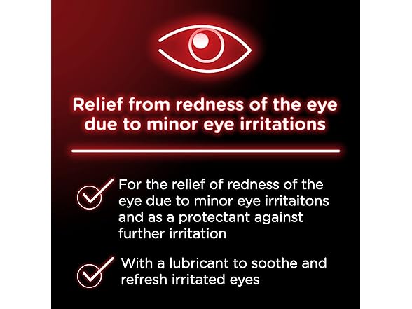 Visine Red Eye Hydrating Comfort Redness Relief and Lubricant Eye Drops to Help Moisturize and Relieve Red Eyes Due to Minor Eye Irritations Fast, Tetrahydrozoline HCl, 0.5 fl. oz