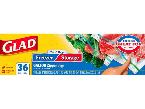 Glad Freezer Bags 1 Gallon 36ct