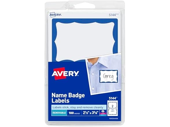 Avery Customizable Name Tags, Pack of 100
