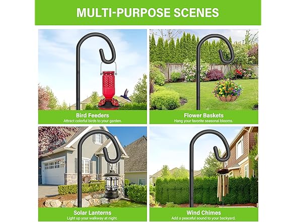 Gientan Shepherds Hooks for Outdoor