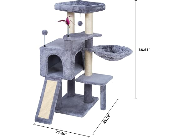 AIWIKIDE Cat Tree Has Scratching Toy with A Ball