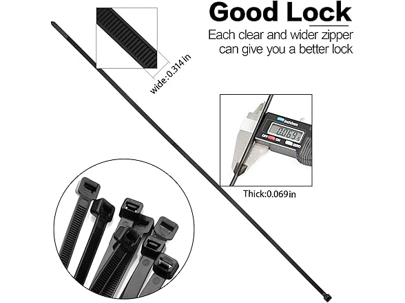 Large Zip Ties 26" Black 60pc