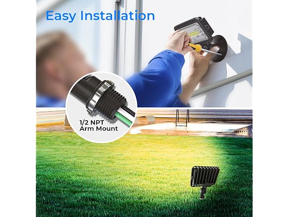 CINOTON 20W LED Flood Lights Outdoor, 2 Pack - Gallery 3