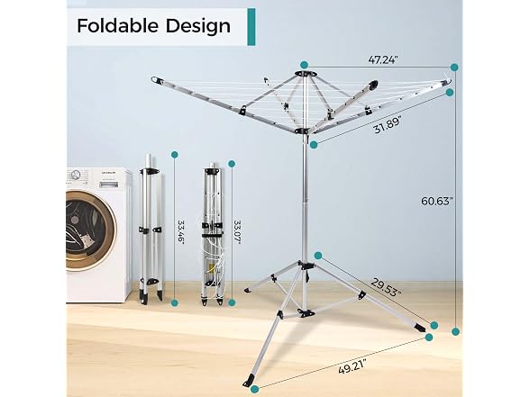 CROS Indoor Outdoor 4-Arm Umbrella Clothes Drying Rack