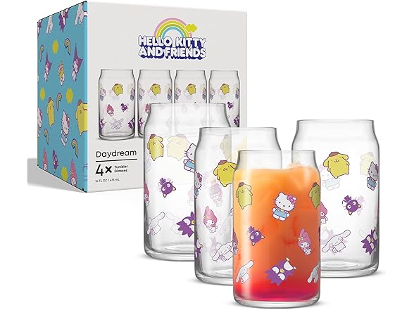 JoyJolt Sanrio Hello Kitty and Friends Daydream Tumbler Glasses
