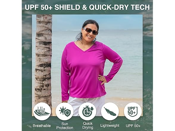 Kanu Surf Women Long Sleeve Rash Guard Shirt
