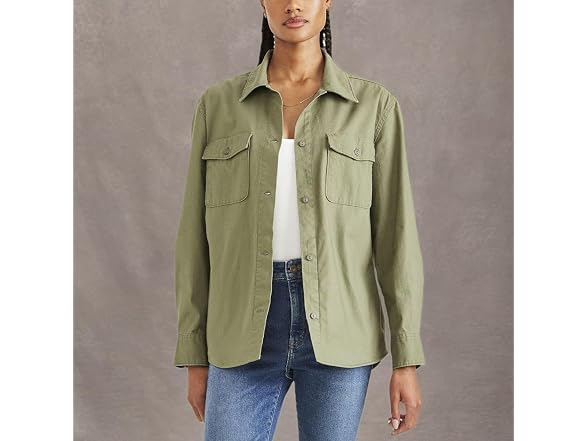 Dockers Women (L) Relaxed Long Sleeve Shirt Jacket