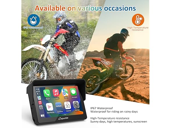 5" Motorcycle CarPlay Screen Waterproof