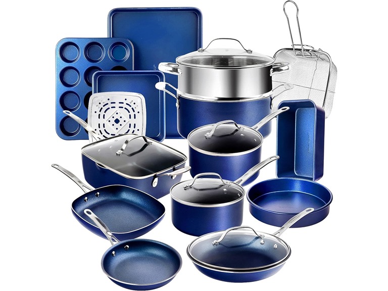 Granitestone NB-7291 20-Piece Granitestone 20Pc Nonstick Cookware Set Blue Diamond