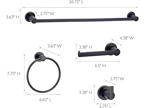 Design House Eastport 4-Piece Bath Accessory Set, Matte Black
