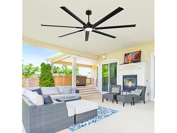 Parrot Uncle F8002BK-PU 100 Inch 100" Ceiling Fan