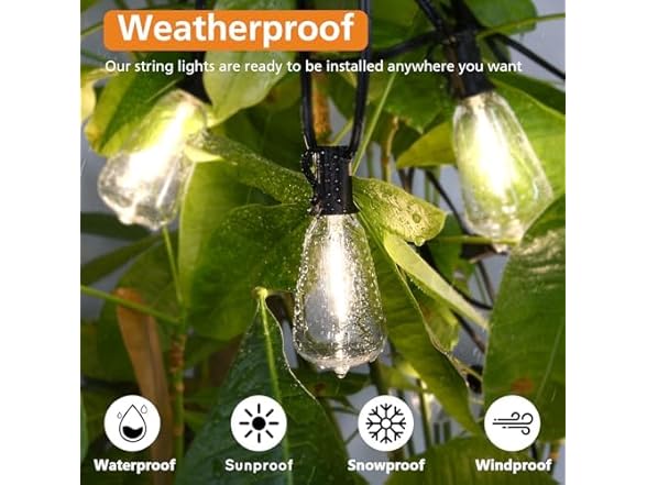 Brightever 3 Color in 1 LED Outdoor String Lights with Remote, 100FT