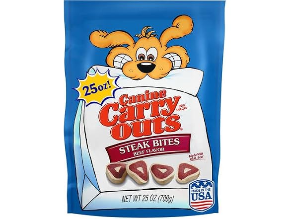 Canine Carry Outs Steak Bites Beef Flavor Dog Snacks, 25 oz