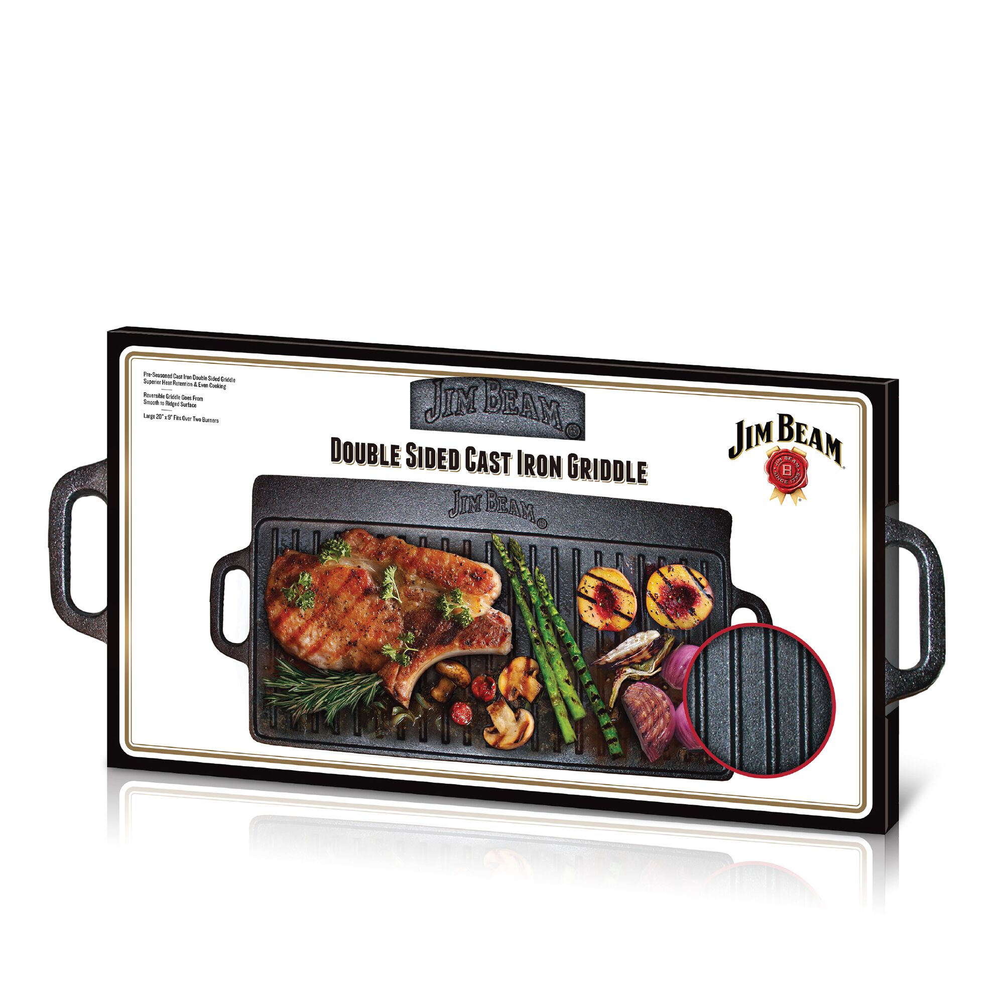 Jim Beam Cast Iron Double Sided Griddle - Gallery 12