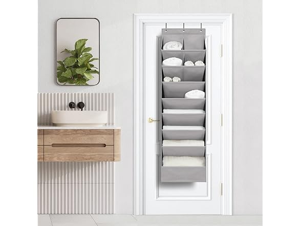 6 Pack Shoe Organizer with 6 XL Pockets Grey