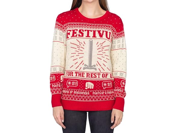 Seinfeld (L) Festivus Rest Us Pole Ugly Sweater