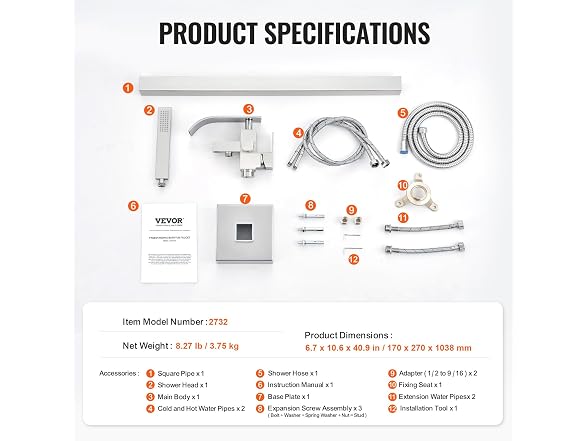VEVOR Freestanding Bathtub Faucet