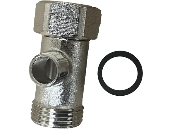 NuFlush Chrome Bidet T-Adapter, 7/8 inch Male