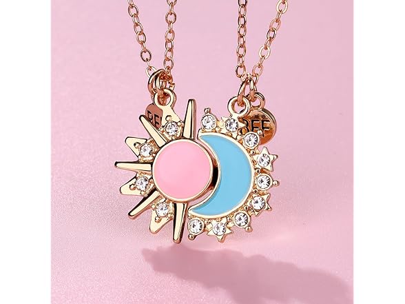 Celestial Sun Moon Friendship Necklace