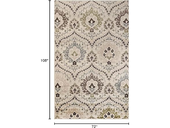 Superior Modern Oriental Floral Damask Rug