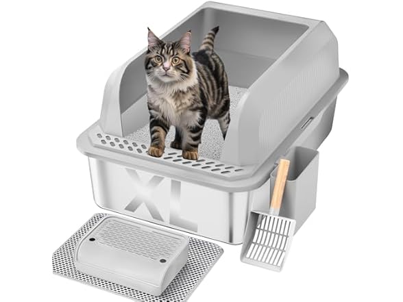 XL Stainless Steel Cat Litter Box