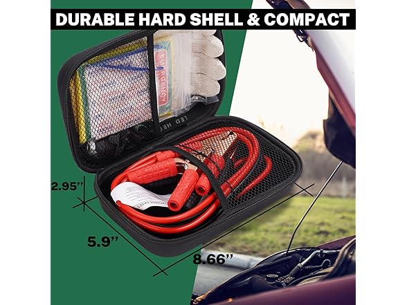 Car Emergency Kit with Battery Jumper Cables