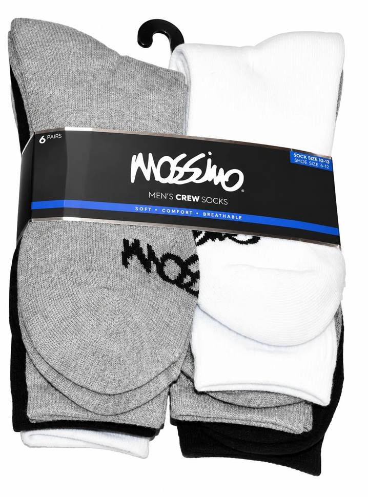 Mossimo Mens Crew Socks 6-Pair Pack - Gallery 8