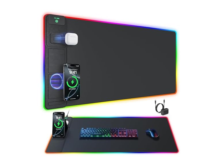 abc.mat Magnetic Mouse Pad Phone Stand