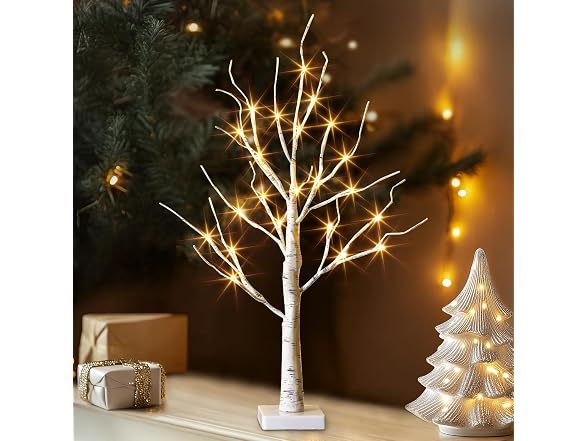 Lighted Birch Tree, Battery Powered