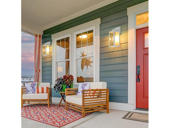 BesLowe White Exterior Wall Lanterns 2 Pack