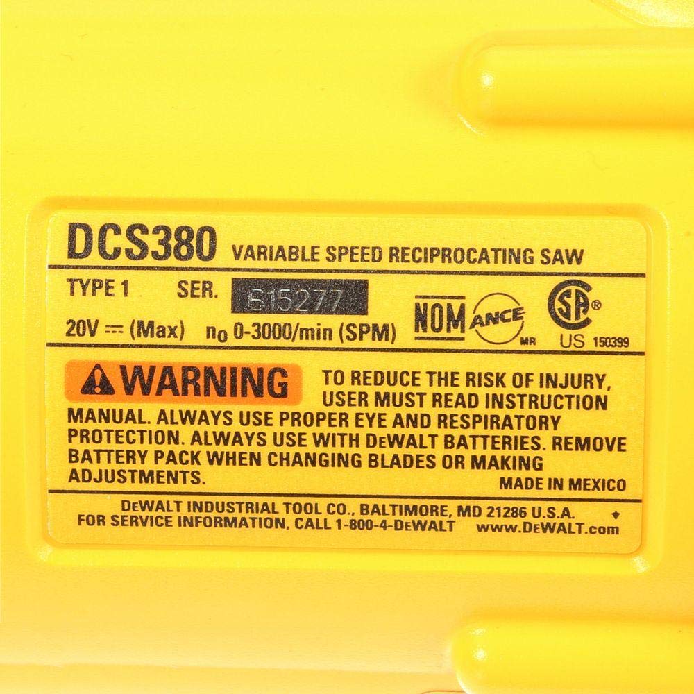 DEWALT DCS380B 20V Reciprocating Saw - Gallery 32