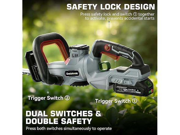 Endutools 20 Inch Cordless Hedge Trimmer