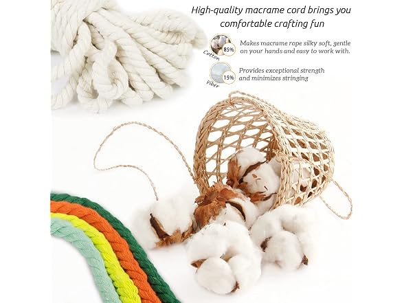 Thick Macrame Cord 10mm x 32.8 Feet Macrame