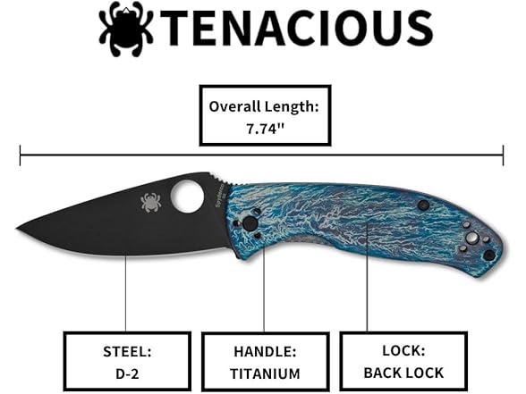 Spyderco Tenacious Pocket Knife 3.3" Steel Blade