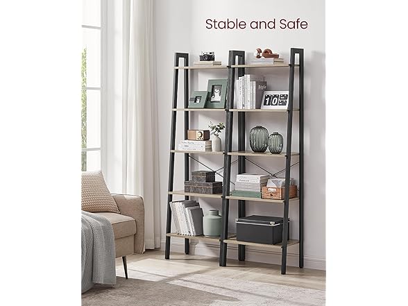 VASAGLE Ladder Shelf, 5-Tier Bookshelf