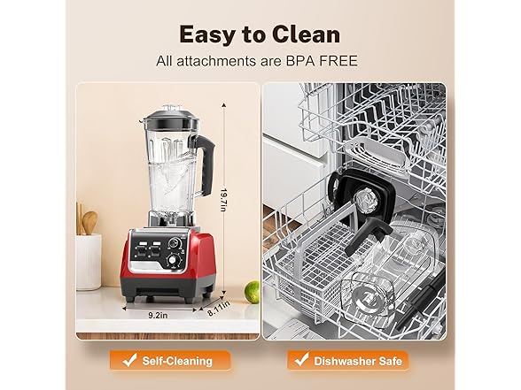 Magetang 1800W Blender for Smoothies