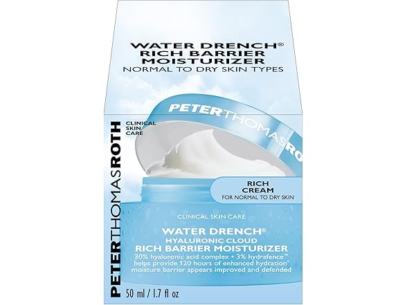 Peter Thomas Roth Water Drench Hyaluronic Cloud Rich Barrier Moisturizer, 1.7 oz