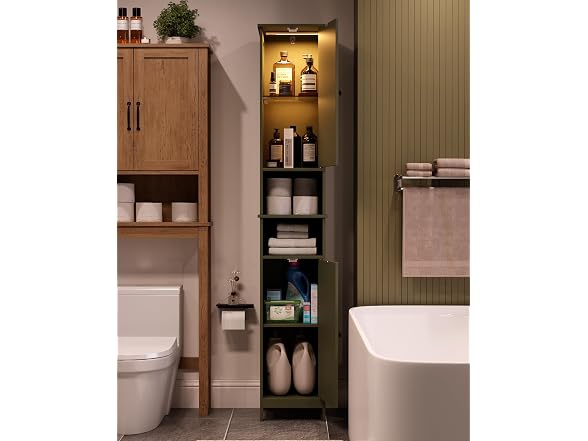 HAIOOU Forest Green Tall Narrow Storage Cabinet 