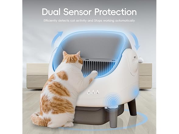 Open-Top Self Cleaning Litter Box, Automatic Litter Box with (Open Box)