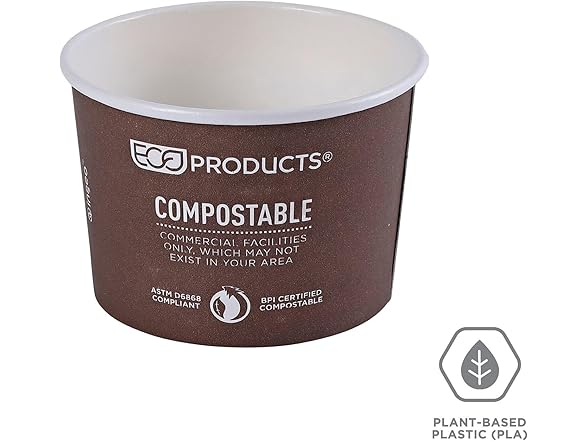 ECO PRODUCTS Compostable 8oz Lined Paper