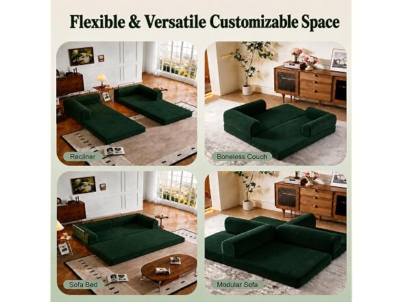 WHGBJA 79" 5-in-1 Sofa Bed - Light Green