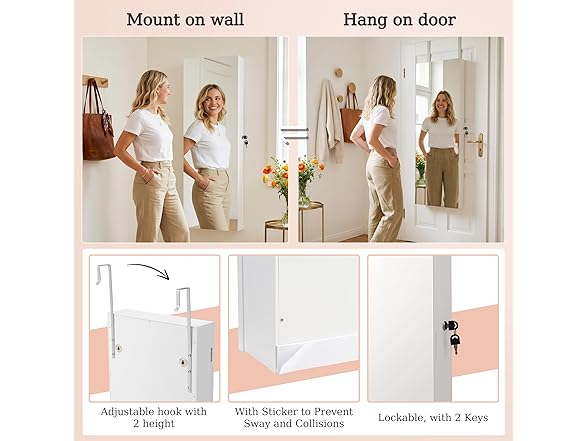 White Jewelry Armoire Organizer